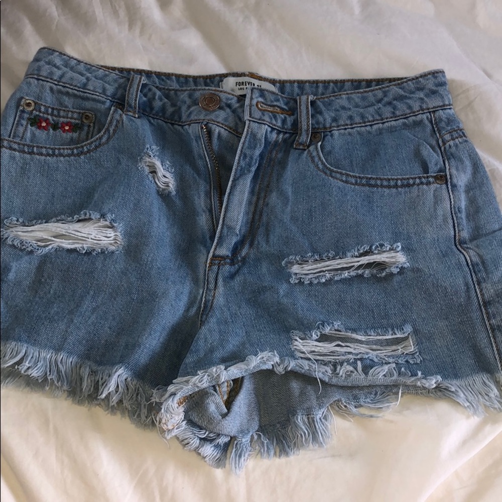 ripped jean shorts